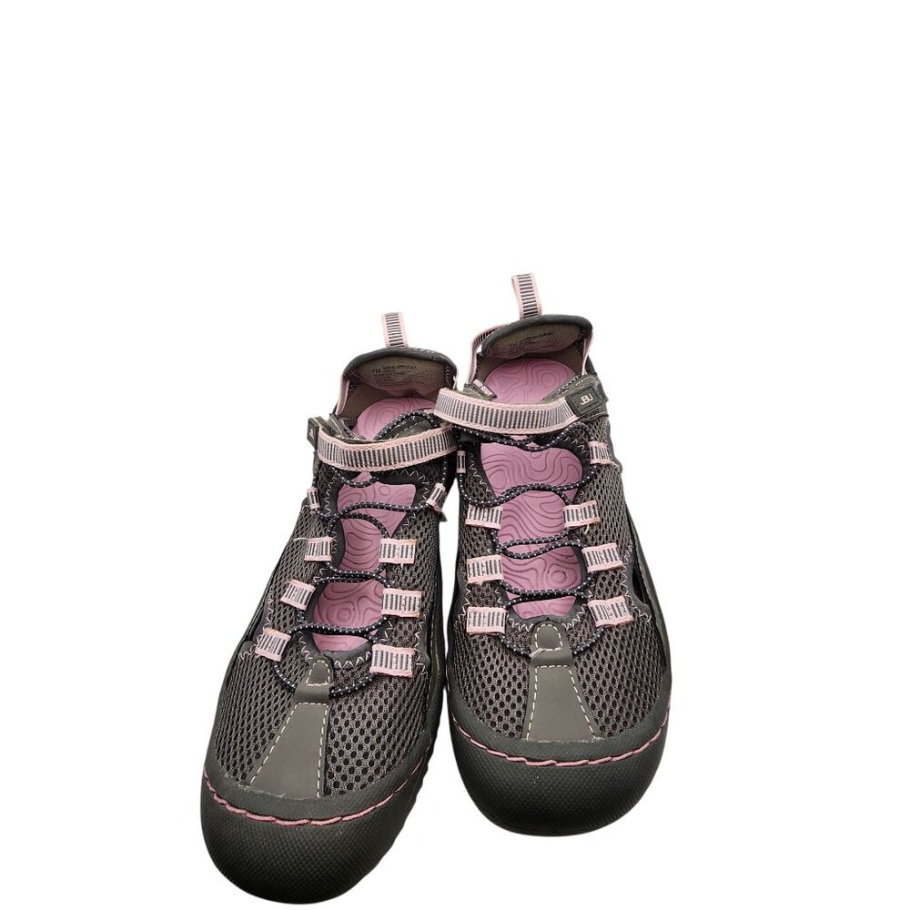 JBU Womens Tahoe Water-Ready Sandals 7M Gray & Pink Mesh Adjustable Straps Outdo